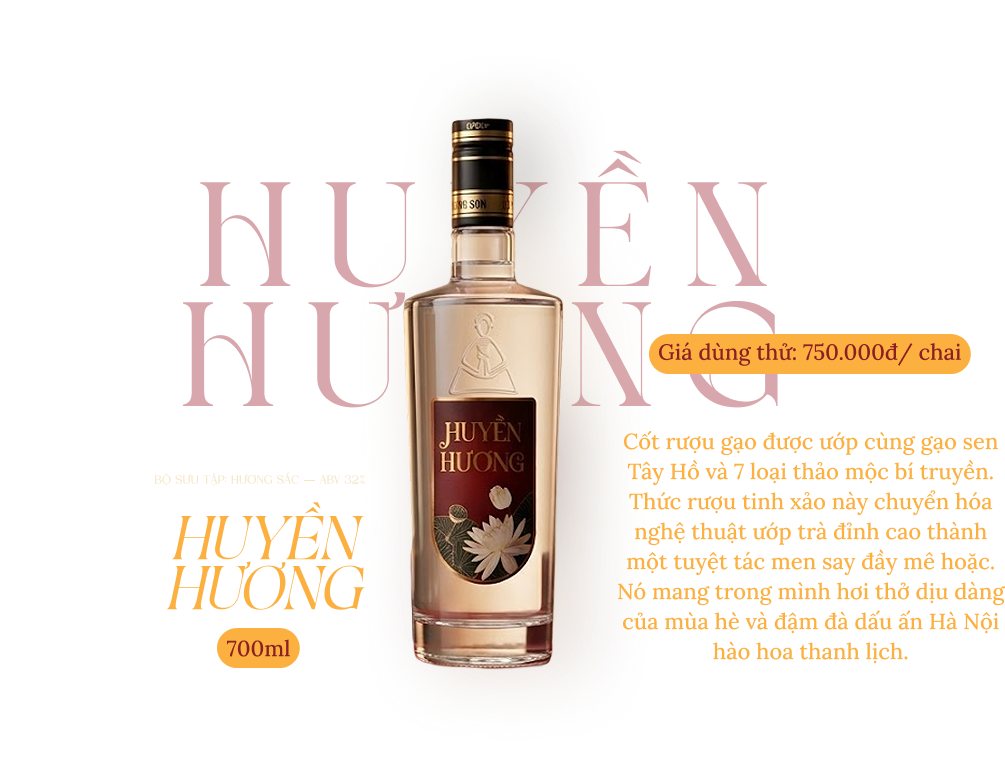 Huyền Hương — Bộ sưu tập Hương Sắc, ABV 32%, 700ml, giá dùng thử 750.000đ/chai